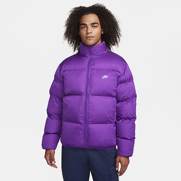 Nike purple puffer jacket discount